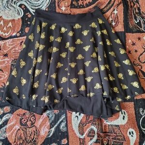 Black And Metallic Gold Bumble Bee Mini Skirt Size S/M